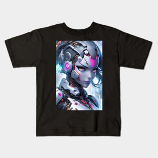 Beautiful cyborg girl Kids T-Shirt